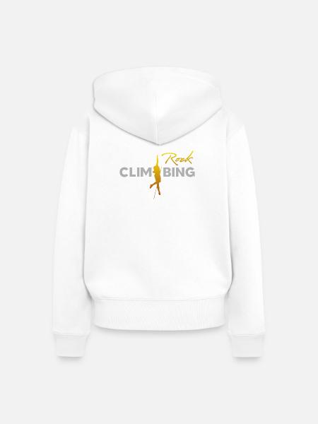 FELSKLETTERN - Frauen Premium Bio Zip Hoodie - Weiß