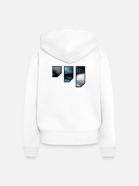 Futuristisches Techno Abstraktes Muster - Frauen Premium Bio Zip Hoodie - Weiß