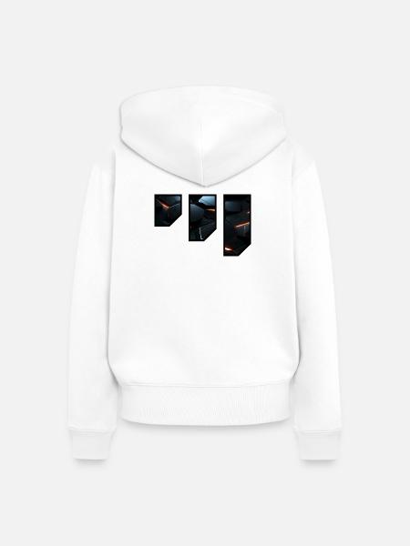 Futuristisches geometrisches Lichtmuster - Frauen Premium Bio Zip Hoodie - Weiß