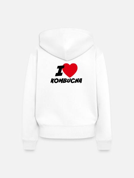 Ich liebe Kombucha - Frauen Premium Bio Zip Hoodie - Weiß