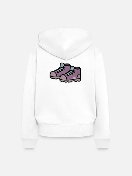 Wandern Wanderschuhe Papa - Frauen Premium Bio Zip Hoodie - Weiß