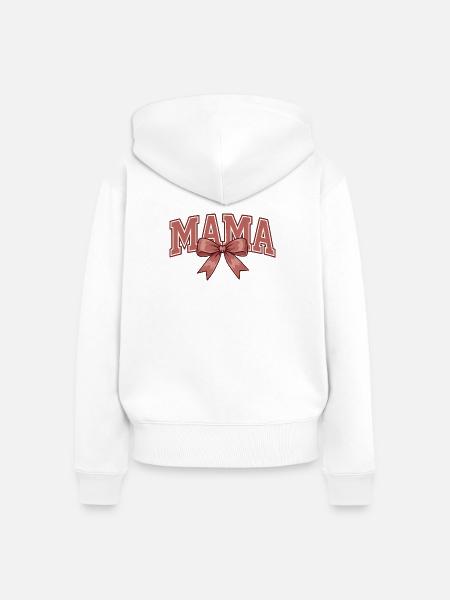 Mama Schleife – Süßes Mama Statement Design - Frauen Premium Bio Zip Hoodie - Weiß