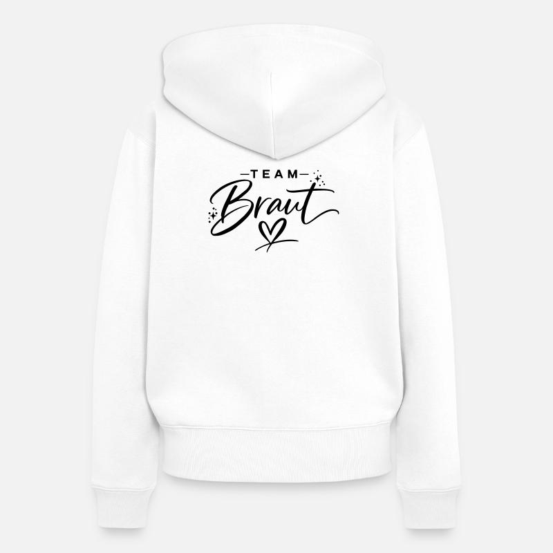 Équipe Bride - Sweat à capuche zippé Premium bio Femme - blanc