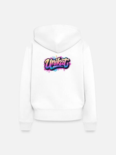Unikat Graffiti Neon - Frauen Premium Bio Zip Hoodie - Weiß