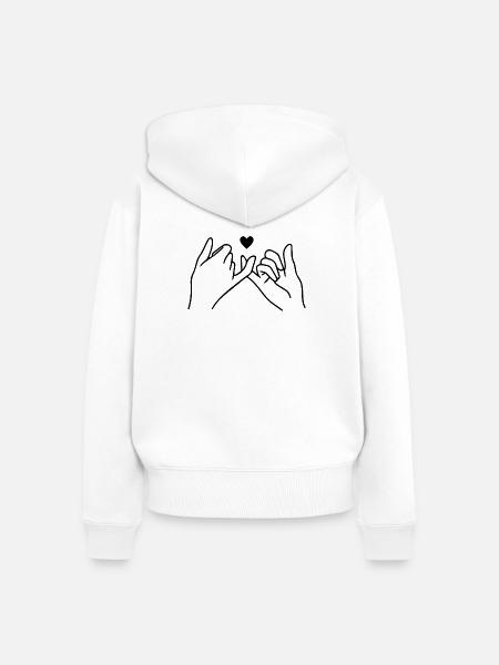 Pinky Promise Beste Freundinnen - Frauen Premium Bio Zip Hoodie - Weiß