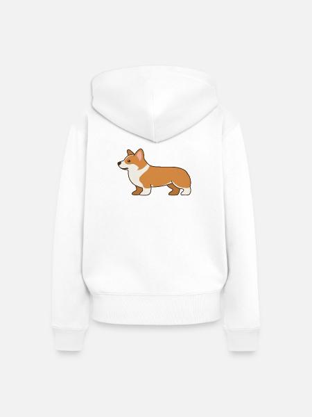 Shiba Inu Cartoon Pfotenfreund - Frauen Premium Bio Zip Hoodie - Weiß