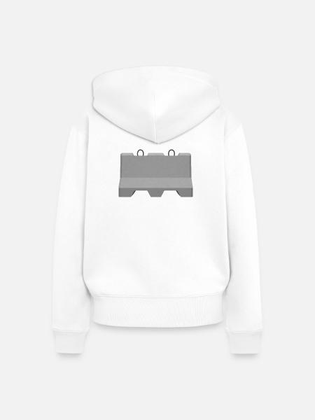 Beton-Straßenbarriere-Symbol - Frauen Premium Bio Zip Hoodie - Weiß