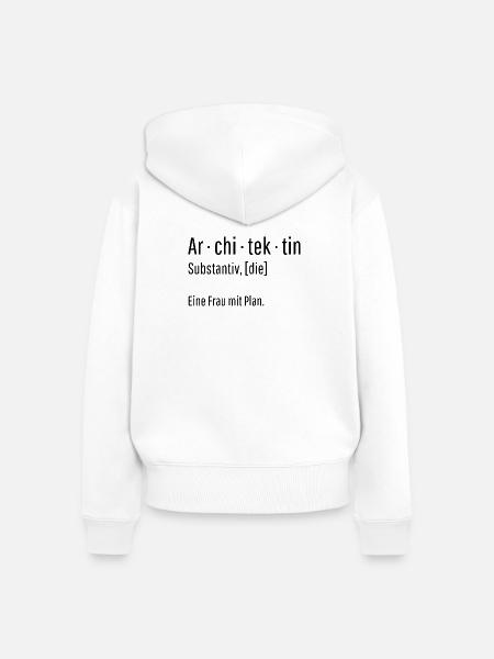 Architektin Substantiv Definition Geschenk - Frauen Premium Bio Zip Hoodie - Weiß