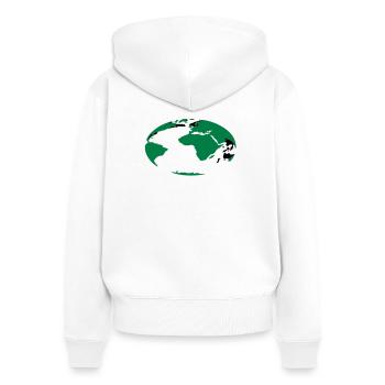 Erde - Frauen Premium Bio Zip Hoodie - Weiß - Hinten - AI Model Female 172 light (172cm)