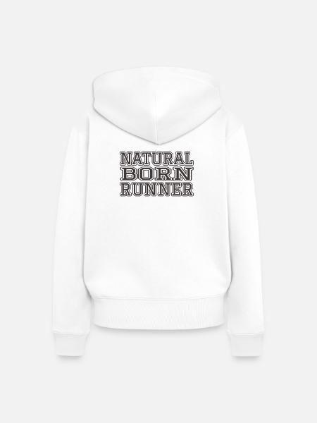 Natural Born Runner - Frauen Premium Bio Zip Hoodie - Weiß