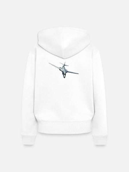 B-1B Lancer - Frauen Premium Bio Zip Hoodie - Weiß
