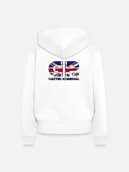united_kingdom_gp - Frauen Premium Bio Zip Hoodie - Weiß