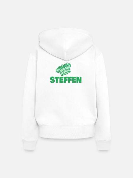 Vorname Steffen - Frauen Premium Bio Zip Hoodie - Weiß