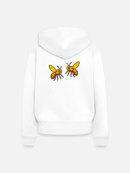 Leuchtende Honigbienen - Frauen Premium Bio Zip Hoodie - Weiß