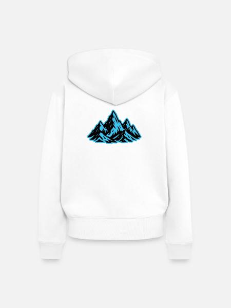 Berge Gipfel Symbol - Frauen Premium Bio Zip Hoodie - Weiß