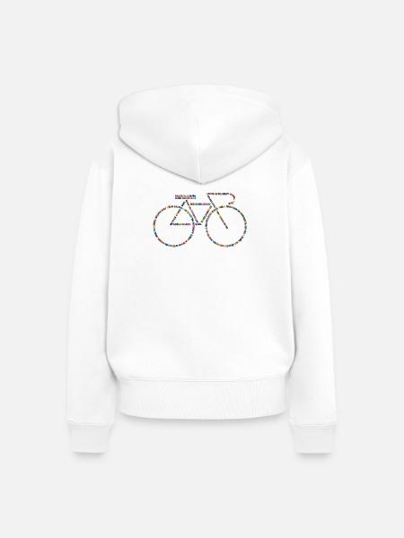 Fahrradsprachen V1 - Frauen Premium Bio Zip Hoodie - Weiß