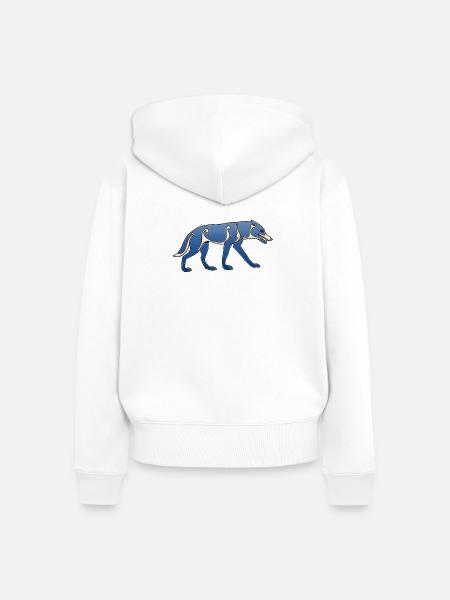 Pictish_wolf - Frauen Premium Bio Zip Hoodie - Weiß