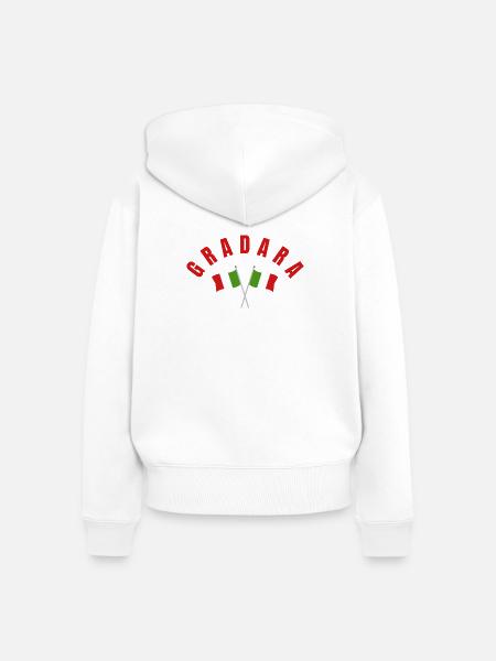 Gradara Italienische Flaggenwappen - Frauen Premium Bio Zip Hoodie - Weiß