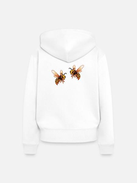 Pixel Hornisse Biene - Frauen Premium Bio Zip Hoodie - Weiß
