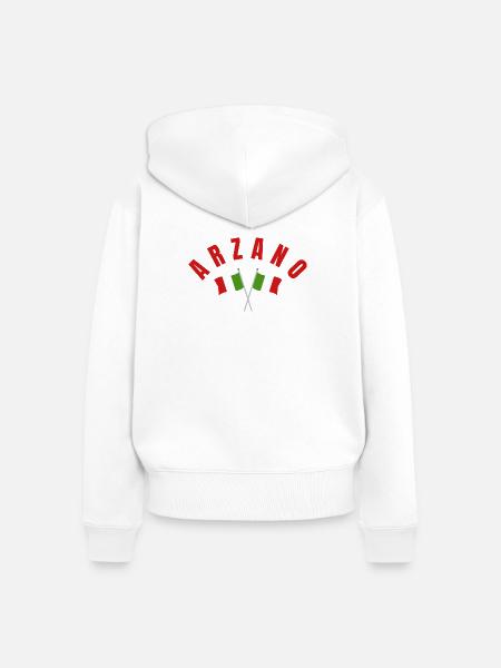 Arzano Italienische Flaggen - Frauen Premium Bio Zip Hoodie - Weiß