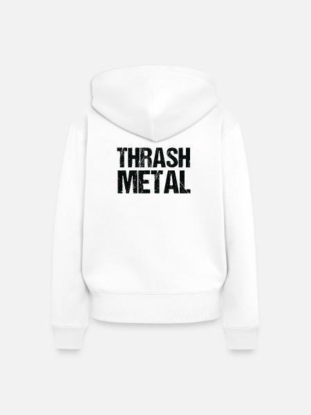 Thrash Metal Bold Typografie - Frauen Premium Bio Zip Hoodie - Weiß