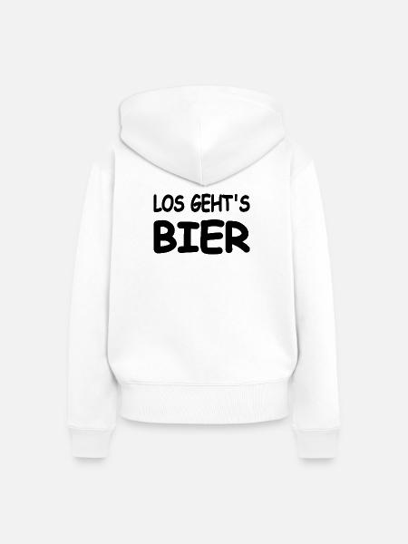 Bier - Frauen Premium Bio Zip Hoodie - Weiß