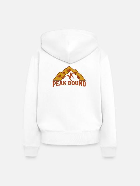 Klettergriff Bogen Abzeichen - Frauen Premium Bio Zip Hoodie - Weiß