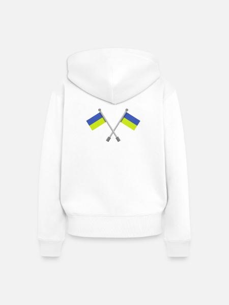 Ukrainische Flagge - Frauen Premium Bio Zip Hoodie - Weiß