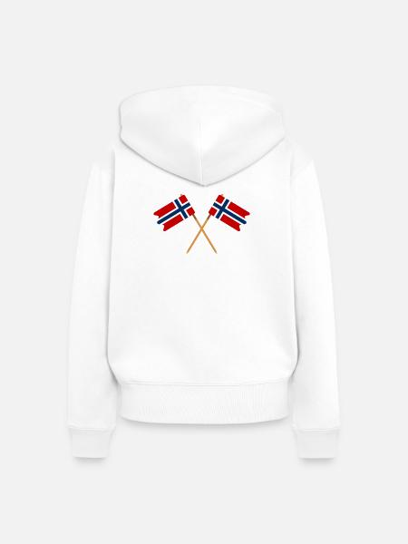 Norwegische Flagge - Frauen Premium Bio Zip Hoodie - Weiß