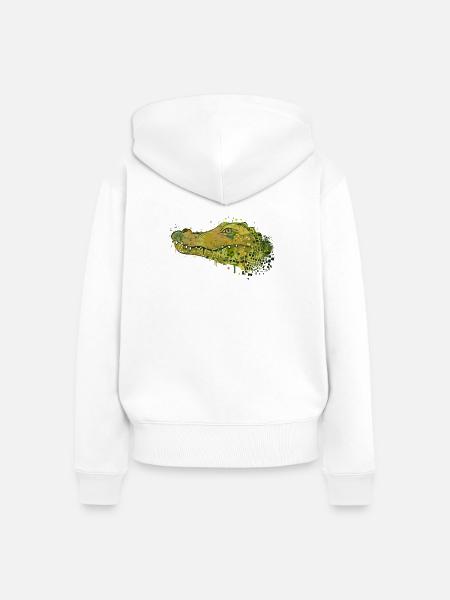 Detailreiches Krokodil Kopf Graffiti - Frauen Premium Bio Zip Hoodie - Weiß