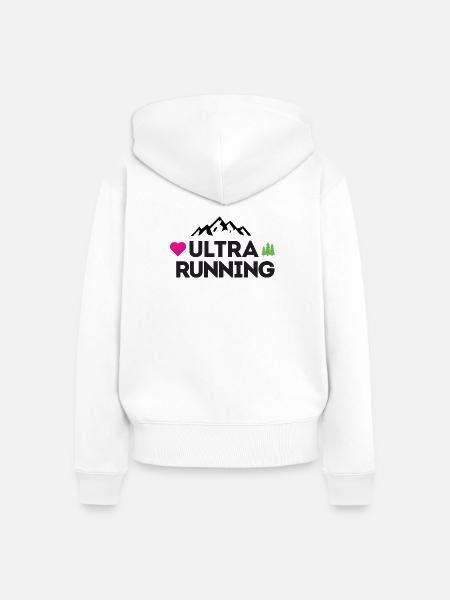 Ultra Running – Meine Liebe - Frauen Premium Bio Zip Hoodie - Weiß