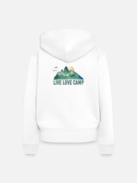 Live Liebescamp - Frauen Premium Bio Zip Hoodie - Weiß