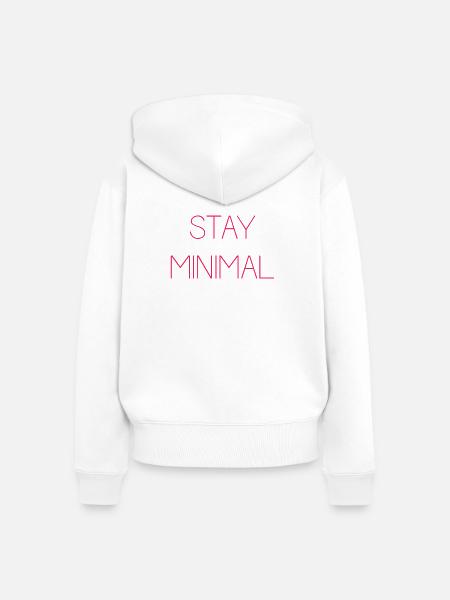 Bleiben Sie minimal - Frauen Premium Bio Zip Hoodie - Weiß