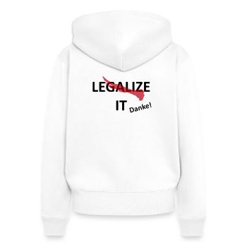 Cannabis Marijuana Legalization - Women's Premium Organic Zip Hoodie - white - Back - AI Model Female 172 light (172cm)