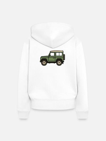 Geländewagen - Frauen Premium Bio Zip Hoodie - Weiß