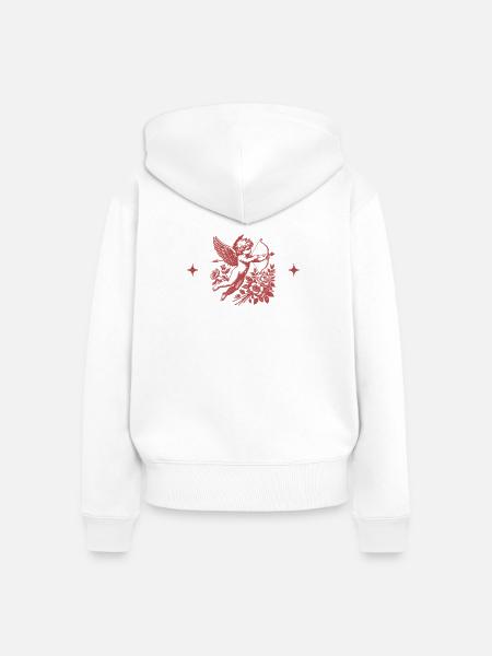 Amor-Blumenschleife - Frauen Premium Bio Zip Hoodie - Weiß