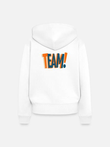 Team-Textdesign - Frauen Premium Bio Zip Hoodie - Weiß