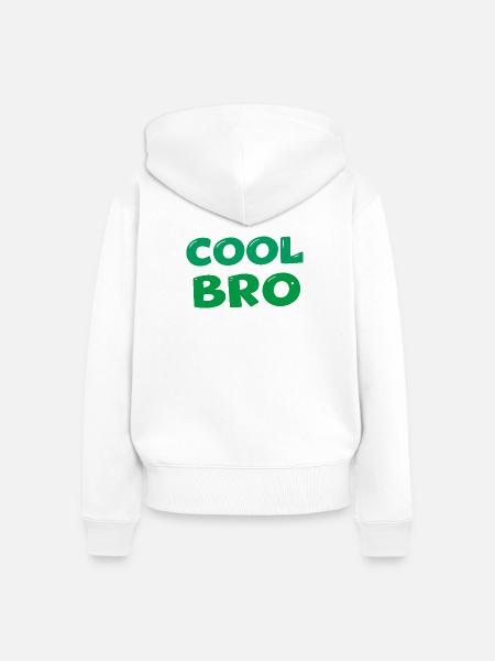 Bold Green Bro - Frauen Premium Bio Zip Hoodie - Weiß