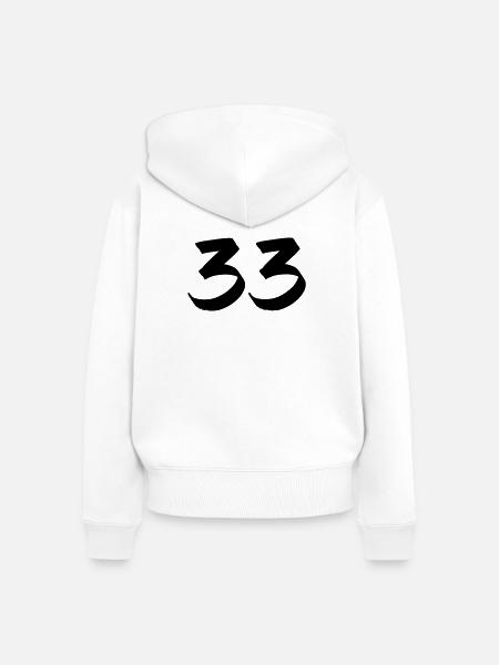 33 - Frauen Premium Bio Zip Hoodie - Weiß