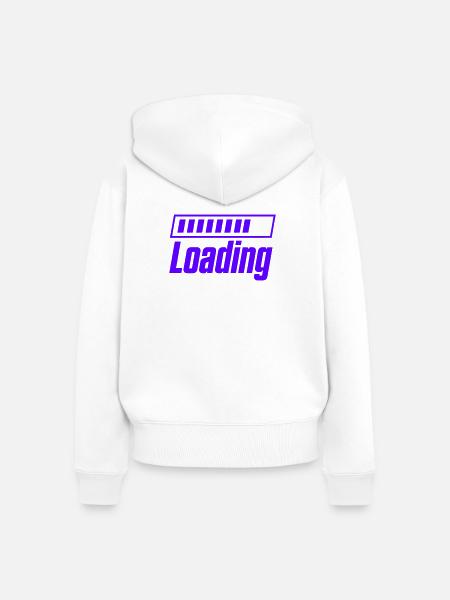 Loading Ladebalken Motiv - Frauen Premium Bio Zip Hoodie - Weiß
