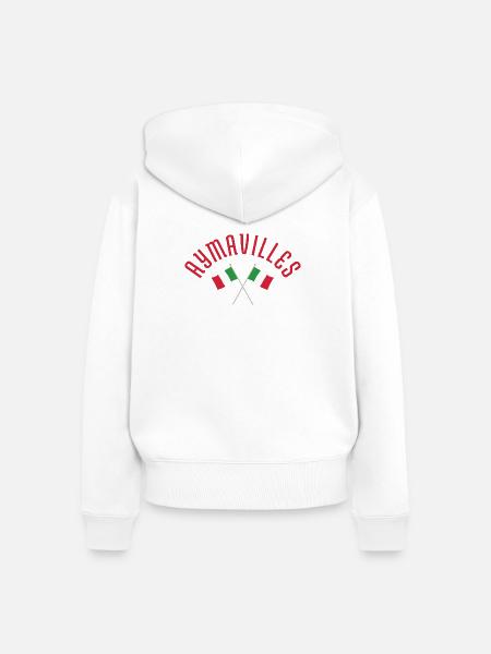 Aymavilles italienische Flaggen - Frauen Premium Bio Zip Hoodie - Weiß
