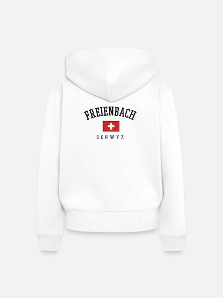 Freienbach Schwyz Schweizer Flagge - Frauen Premium Bio Zip Hoodie - Weiß