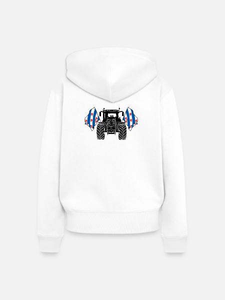 Friesland_Tractor_Pride - Frauen Premium Bio Zip Hoodie - Weiß