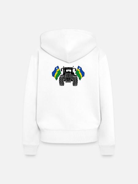 Flevoland_Tractor_Pride - Frauen Premium Bio Zip Hoodie - Weiß