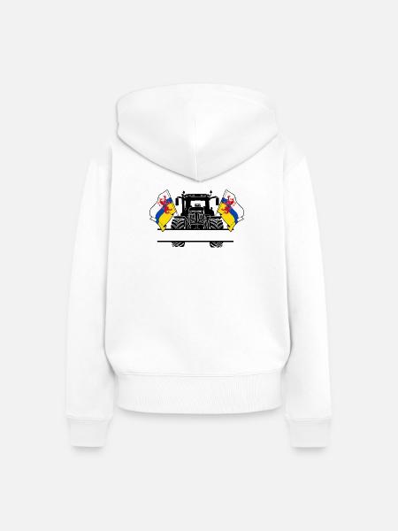 Limburg_Tractor_Custom_Edition - Frauen Premium Bio Zip Hoodie - Weiß