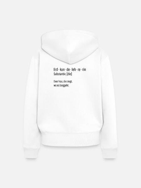 Erdkundelehrerin Substantiv Definition Geschenk - Frauen Premium Bio Zip Hoodie - Weiß