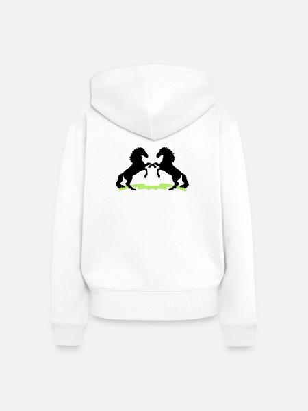 Pferde - Frauen Premium Bio Zip Hoodie - Weiß