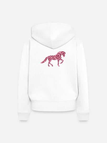 Pferdeverrückt - Frauen Premium Bio Zip Hoodie - Weiß