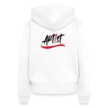 artist pinsel logo Kunst Symbol Pinselstrich icon - Frauen Premium Bio Zip Hoodie - Weiß - Hinten - AI Model Female 172 light (172cm)