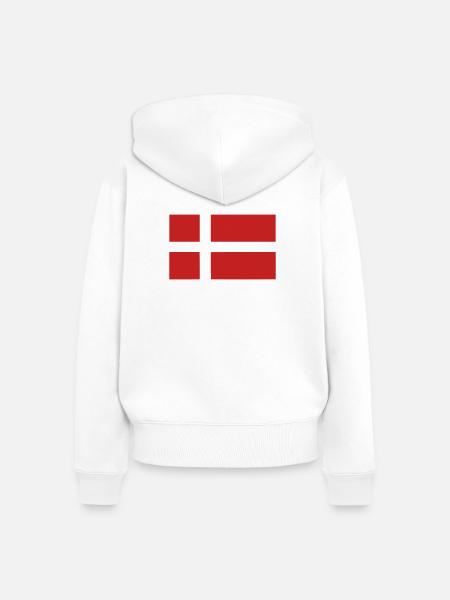 Dänemark Fahne - Frauen Premium Bio Zip Hoodie - Weiß